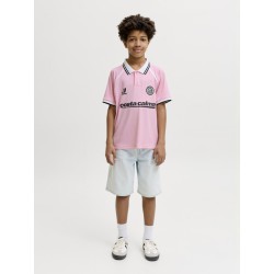 JACK & JONES Junior Club Ribbede S/S Løs Football Polo - Sweet Lilac