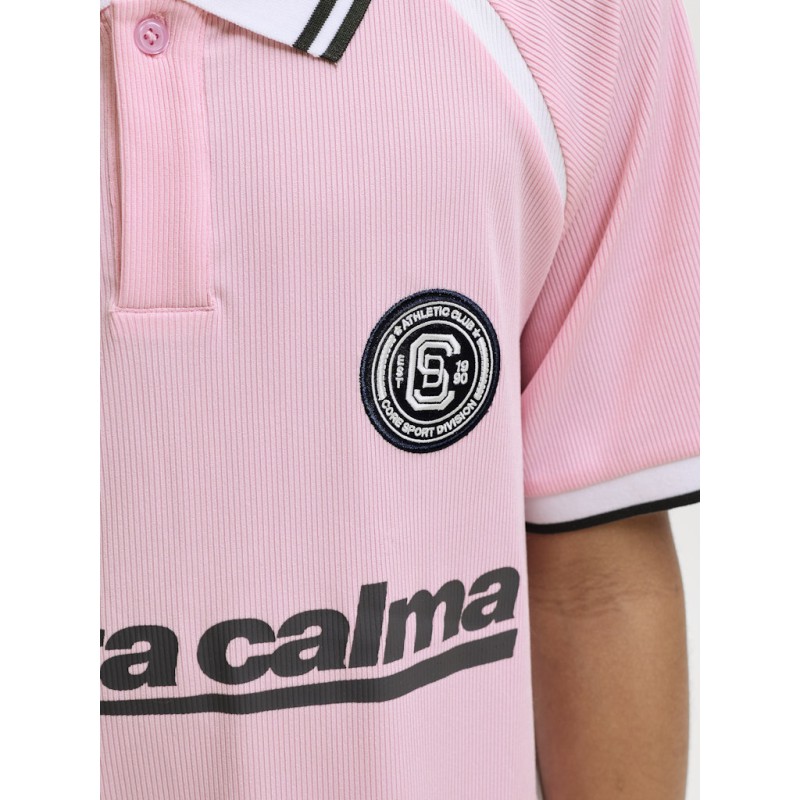 JACK & JONES Junior Club Ribbede S/S Løs Football Polo - Sweet Lilac