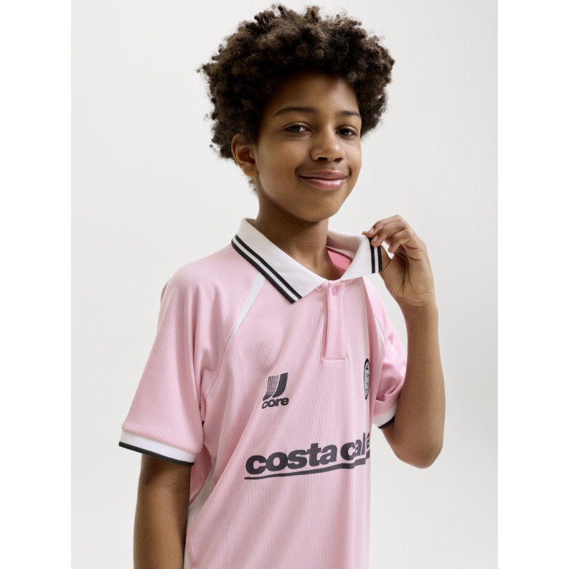 JACK & JONES Junior Club Ribbede S/S Løs Football Polo - Sweet Lilac