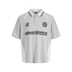 JACK & JONES Junior Club Ribbede S/S Løs Football Polo - Vapor Blue