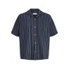 JACK & JONES Bradley kortærmet stribet skjorte - Navy Blazer