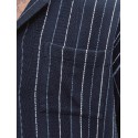 JACK & JONES Bradley kortærmet stribet skjorte - Navy Blazer
