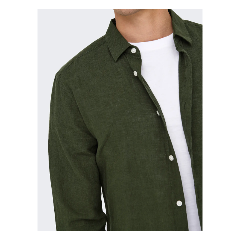 ONLY & SONS Caiden Hør Skjorte -Kambaba