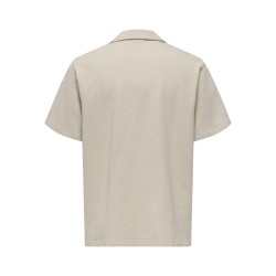 ONLY & SONS Kian Seersucker Kortærmet Skjorte - Silver Lining