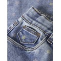 NAME IT Mini Bella Mom Shaped Jeans - Medium Blue Denim / Flower