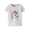 NAME IT Mini Jalisara Kortærmet Top - Peyote Melange