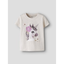 NAME IT Mini Jalisara Kortærmet Top - Peyote Melange