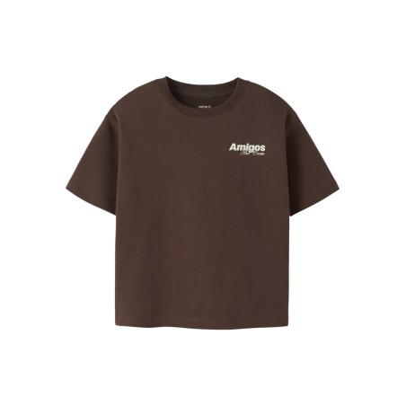 NAME IT KIDS Holle kortærmet t-shirt - Chestnut