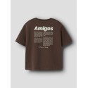 NAME IT KIDS Holle kortærmet t-shirt - Chestnut