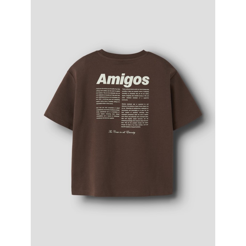 NAME IT KIDS Holle kortærmet t-shirt - Chestnut