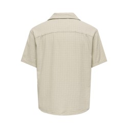 ONLY & SONS Latham Kortærmet Hør Resort Skjorte - Silver Linning