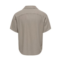 ONLY & SONS Latham Kortærmet Hør Resort Skjorte - Desert Taupe