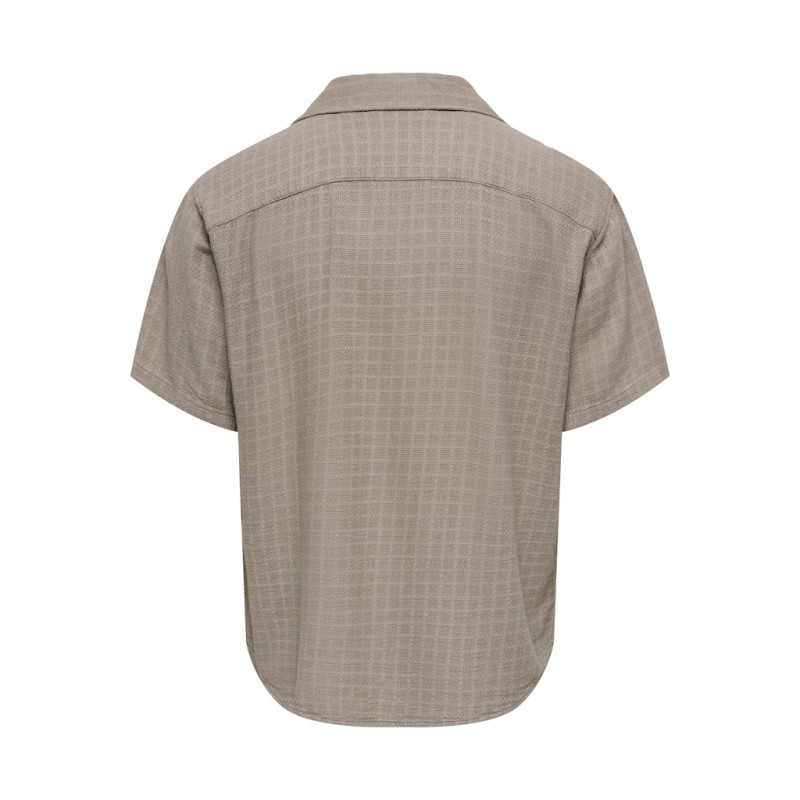 ONLY & SONS Latham Kortærmet Hør Resort Skjorte - Desert Taupe