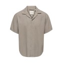 ONLY & SONS Latham Kortærmet Hør Resort Skjorte - Desert Taupe