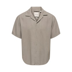 ONLY & SONS Latham Kortærmet Hør Resort Skjorte - Desert Taupe