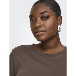 ONLY CARMAKOMA Jen Kortærmet Jeans T-shirt - Chocolate Martini