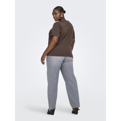 ONLY CARMAKOMA Jen Kortærmet Jeans T-shirt - Chocolate Martini