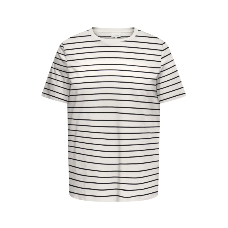 ONLY CARMAKOMA Bloom Kortærmet Regular T-shirt - Cloud Dancer