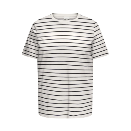 ONLY CARMAKOMA Bloom Kortærmet Regular T-shirt - Cloud Dancer