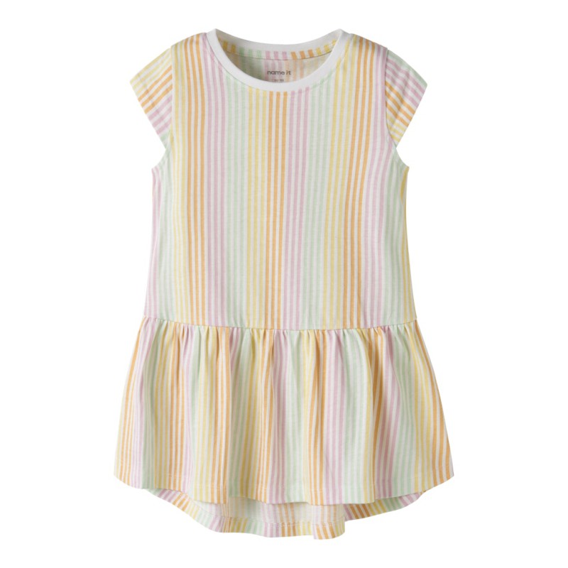 NAME IT MINI Vigga Capsl Kjole - Bright White Cool Stripe