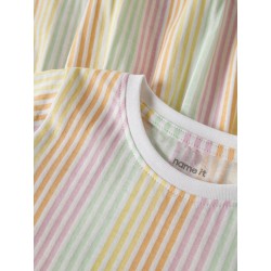 NAME IT MINI Vigga Capsl Kjole - Bright White Cool Stripe