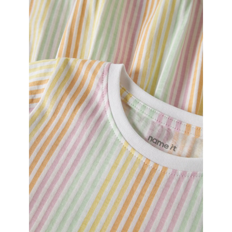 NAME IT MINI Vigga Capsl Kjole - Bright White Cool Stripe