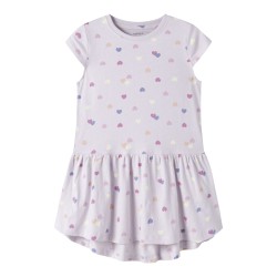 NAME IT MINI Vigga Capsl Kjole - Lavender Fog Colorful Hearts