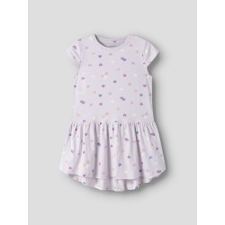 NAME IT MINI Vigga Capsl Kjole - Lavender Fog Colorful Hearts