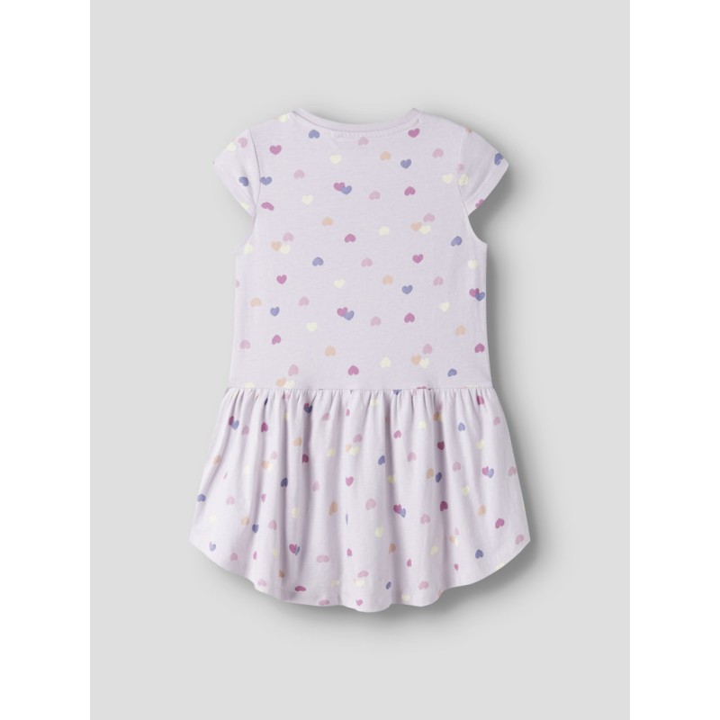 NAME IT MINI Vigga Capsl Kjole - Lavender Fog Colorful Hearts
