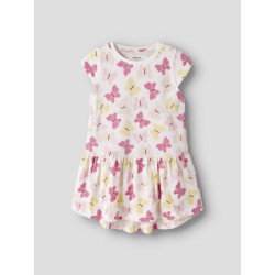 NAME IT MINI Vigga Capsl Kjole - Bright White Pink Butterfly