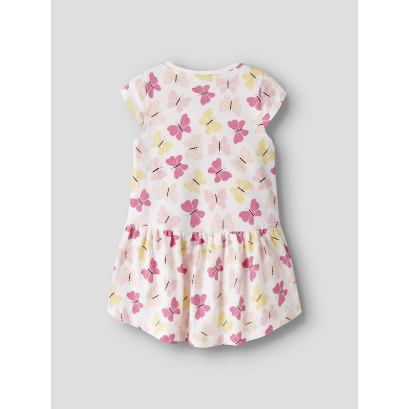 NAME IT MINI Vigga Capsl Kjole - Bright White Pink Butterfly