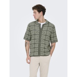 ONLY & SONS Bart Relaxed Strik Skjorte - Castor Gray