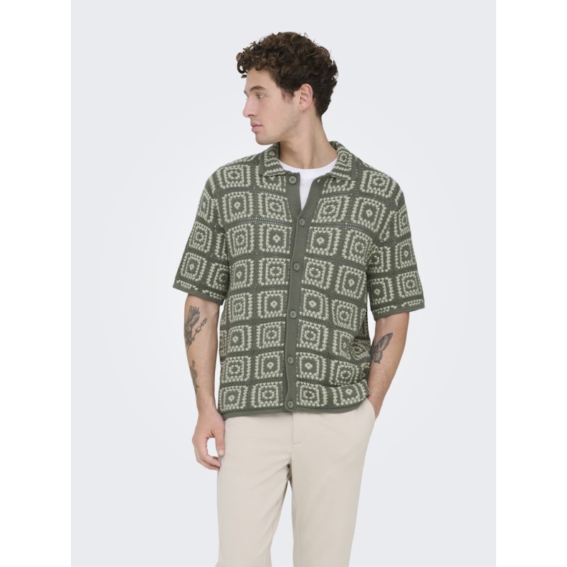 ONLY & SONS Bart Relaxed Strik Skjorte - Castor Gray