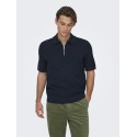 ONLY & SONS Menu Reular Kortærmet  Strik Polo - Dark Sapphire
