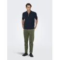 ONLY & SONS Menu Reular Kortærmet  Strik Polo - Dark Sapphire