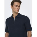ONLY & SONS Menu Reular Kortærmet  Strik Polo - Dark Sapphire