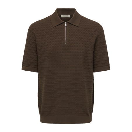 ONLY & SONS Menu Reular Kortærmet Strik Polo - Potting Soil