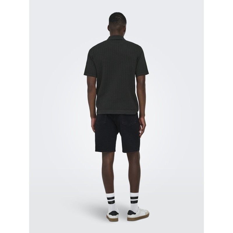 ONLY & SONS Moon Regular S/S Strik Polo - Sort