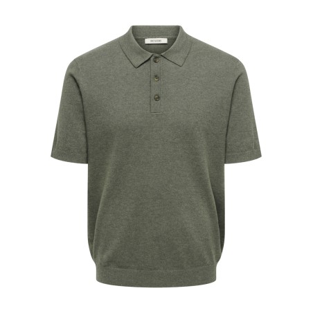 ONLY & SONS Loui Regular Strik Polo - Castor Gray