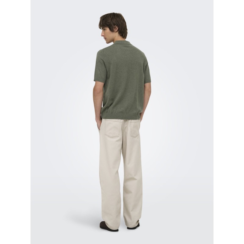 ONLY & SONS Loui Regular Strik Polo - Castor Gray
