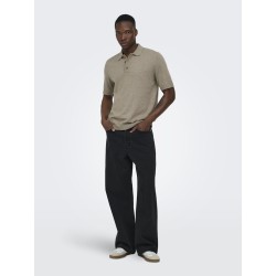 ONLY & SONS Loui Regular Strik Polo - Desert Taupe
