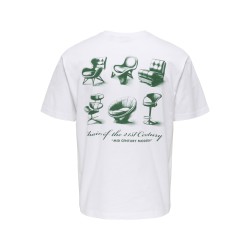 ONLY & SONS Fred Relaxed S/S Print T-shirt - Bright White / Chairs