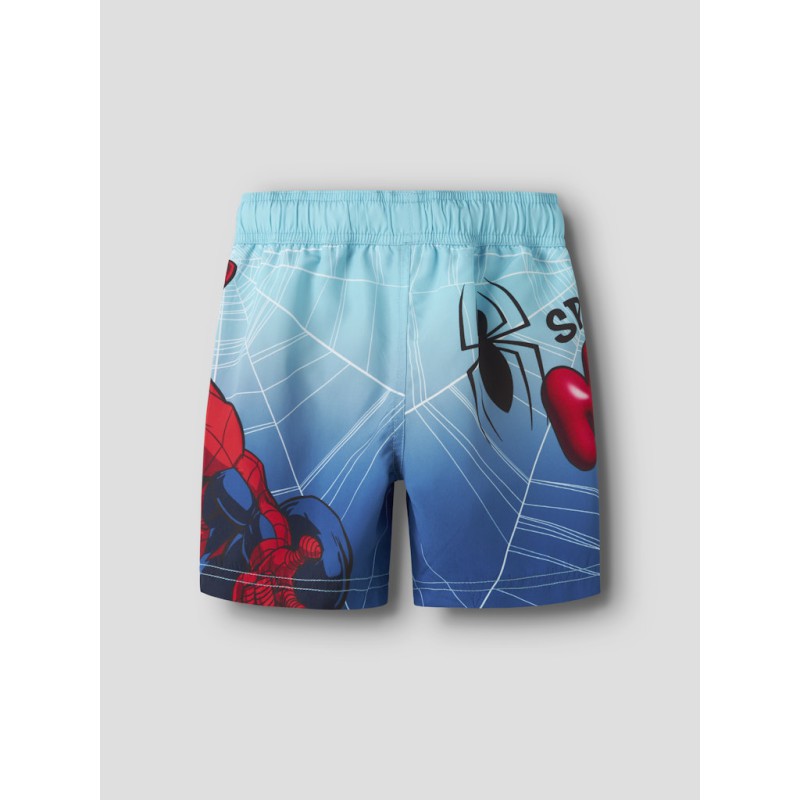 NAME IT Mini Malte Spiderman Lange Badeshorts - Bluefish