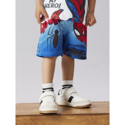 NAME IT Mini Malte Spiderman Lange Badeshorts - Bluefish