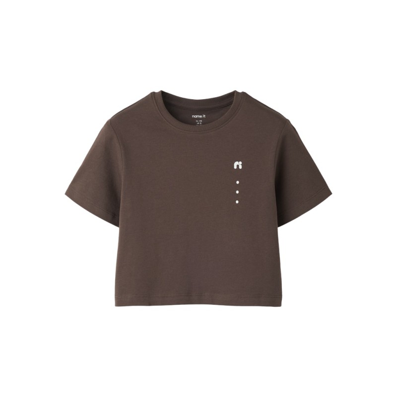 NAME IT Kids Denys Kortærmet Regular Top - Chocolate Martini