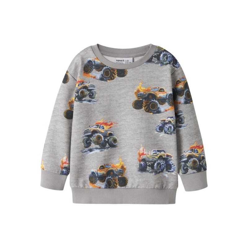 NAME IT Mini Dali Regular Sweatshirt - Grey Melange