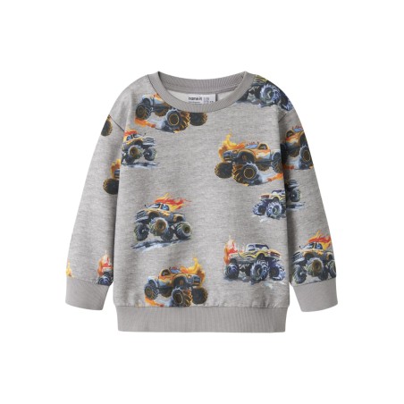 NAME IT Mini Dali Regular Sweatshirt - Grey Melange