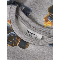 NAME IT Mini Dali Regular Sweatshirt - Grey Melange