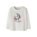 NAME IT Mini Votea L/S Regular Bluse - Cloud Dancer