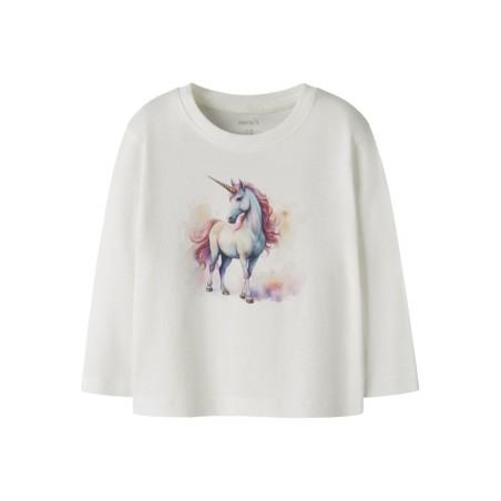 NAME IT Mini Votea L/S Regular Bluse - Cloud Dancer